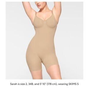 Skims Seamless Sculpt Sand Bodysuit Mis Thigh